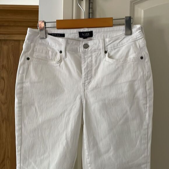 NEW NYDJ Sheri side slit slim ankle jeans in optic white 4 nwot - Picture 4 of 11